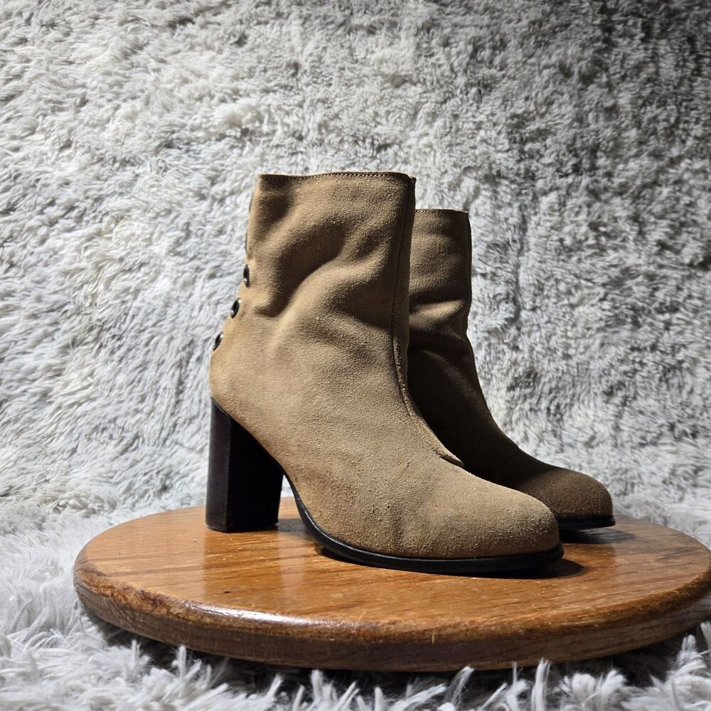 Musse and Cloud Suede Ankle Boots Tan Millie Engineer Women Size 9/39 W/Grommets